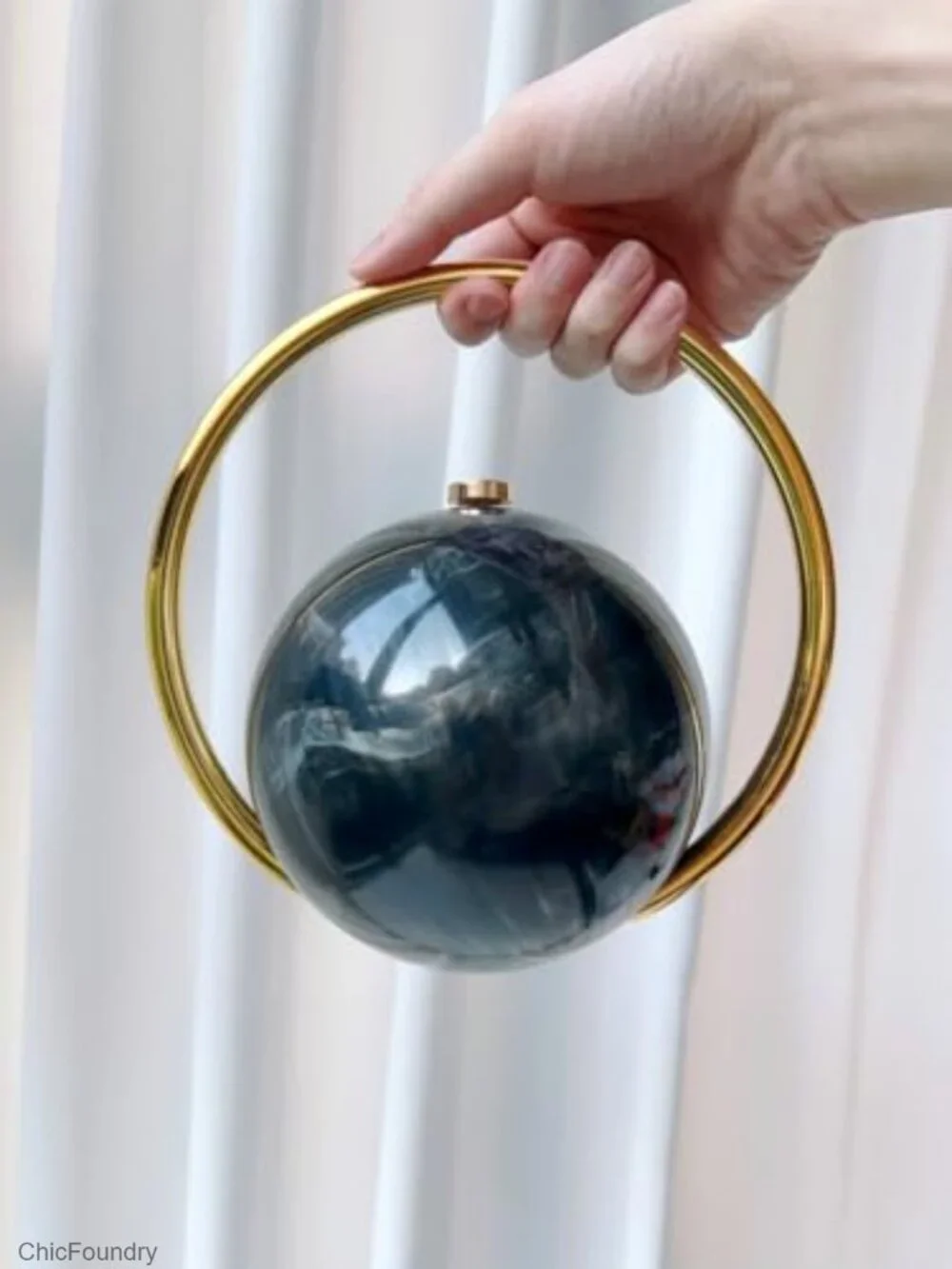 Marble Ball Evening Clutch Elegant Handbag Party Wedding Purse